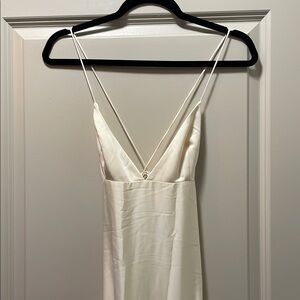 Melissandre White Satin Slip Dress